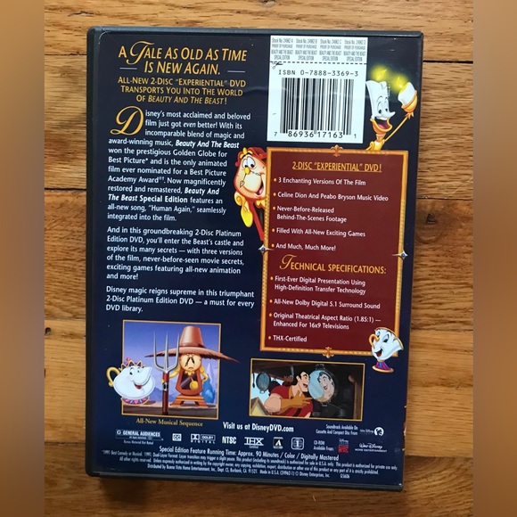 Beauty and the Beast Platinum Edition DVD - Picture 4 of 4